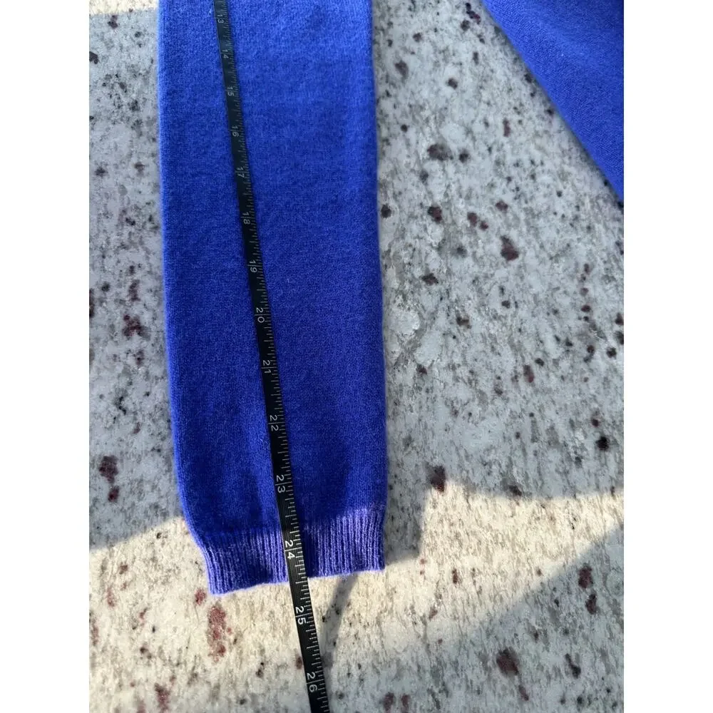 C By Bloomingdales 100% Cashmere V-Neck Vibrant Royal Blue Shade Sweater Sz M